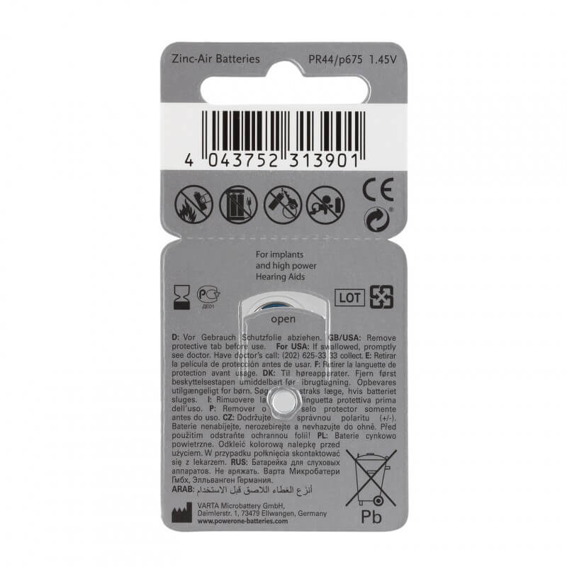 Power One Zubehör Power One Cochlear Implant Plus P675 Hörgerätebatterien